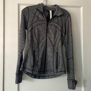 Heathered grey Lululemon Size 6 “On The Run” Jacket. NEVER WORN.